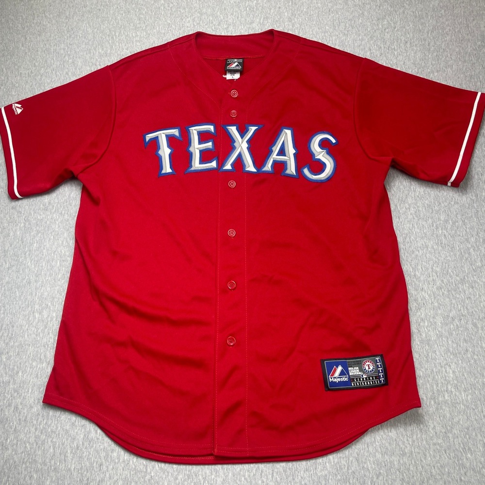 Yu Darvish #11 Texas Rangers Jersey Mens L Red MLB Baseball Majestic Vintage EUC